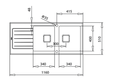 TEKA TEKA DIAMOND RS15 2B 1D WST BLACK SİYAH CAM EVYE 115160007