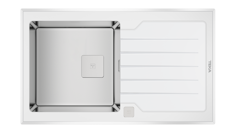 TEKA DIAMOND RS15 1B 1D 86 (WST WHITE) TEK HAZNE VE TEK DAMLALIKLI CAM EVİYE