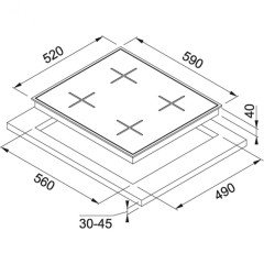 FRANKE NEW SQUARE FHNS 705 4G TC BK C CRİSTALLO NERO CAM OCAK
