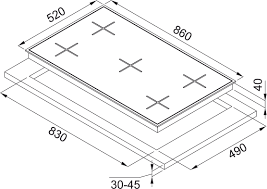 FRANKE NEW SQUARE FHNS 905 4G TC BK C CRİSTALLO NERO OCAK