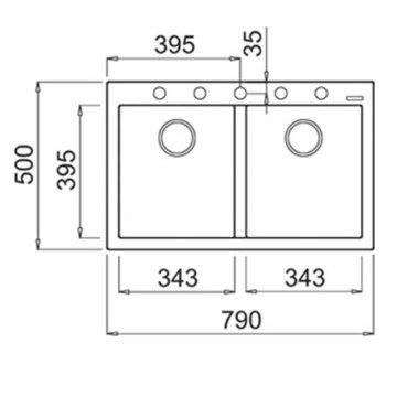 TEKA MAESTRO FORSQUARE 790 TG TEGRANİTE ÇELİK EVİYE 115260018