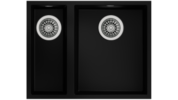 TEKA SQUARE 560 TG ÇİFT HAZNELİ TEZGAHALTI TEGRANİTE BLACK EVİYE