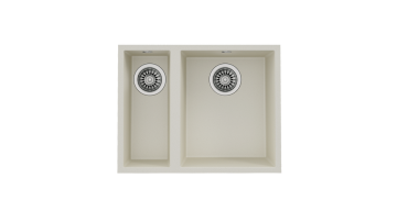 TEKA SQUARE 560 TG ÇİFT HAZNELİ TEZGAHALTI TEGRANİTE EVİYE(Bright Cream)