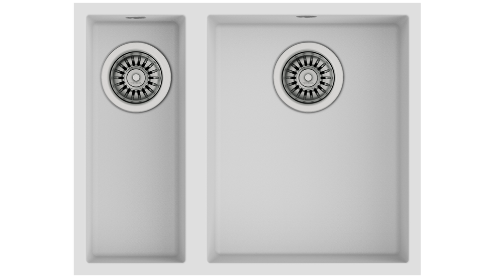 TEKA SQUARE 560 TG ÇİFT HAZNELİ TEZGAHALTI TEGRANİTE ARCTIC WHITE EVİYE