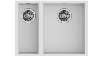 TEKA SQUARE 560 TG ÇİFT HAZNELİ TEZGAHALTI TEGRANİTE ARCTIC WHITE EVİYE