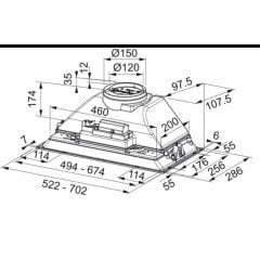 FRANKE BOX FBI 525 GR/500 LİGHT GREY GÖMME ASPİRATOR