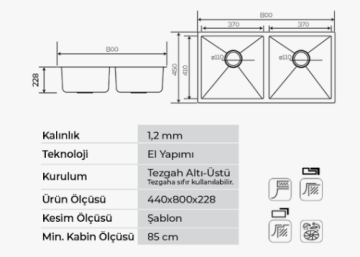 CRAUF TEŞHİR STELLA 4580 İNOX EVİYE