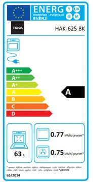 TEKA HAK 625 BK SİYAH ANKASTRE FIRIN