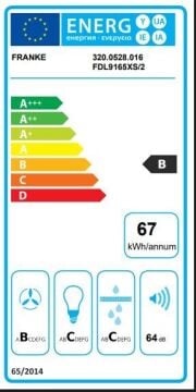 FRANKE GAVİA PLUS FDL 9165 XS PASLANMAZ ÇELİK LİNFA DUVAR TİPİ DAVLUMBAZ