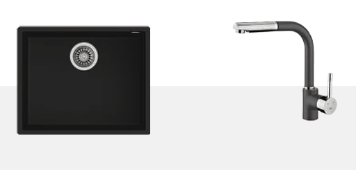 TEKA SQUARE 50.40 TG + ARK 938 (BLACK) EVYE SETİ