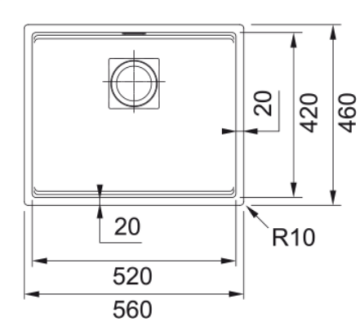 FRANKE KUBUS 2 KNG 110-52 SLATE GREY EVYE