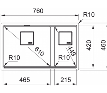 FRANKE KUBUS 2 KNG 120 STONE GREY GRANİT EVYE