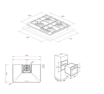 TEKA COUNTRY ANKASTRE SET;  HAK 627 R AT  ANKASTRE FIRIN,  GSC 64320 RBC AT  ANKASTRE OCAK,  DOS 60.2 AT  DAVLUMBAZ