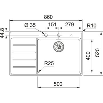FRANKE MYTHOS MYX 211-86 INOX SAĞ DAMLALIKLI