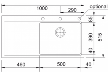 FRANKE MYTHOS MTG 611-100 SOL DAMLALIKLI BİANCO GRANİT EVYE