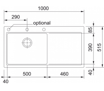 FRANKE MYTHOS MTG 611-100 SAĞ DAMLALIKLI STONE GREY GRANİT EVYE