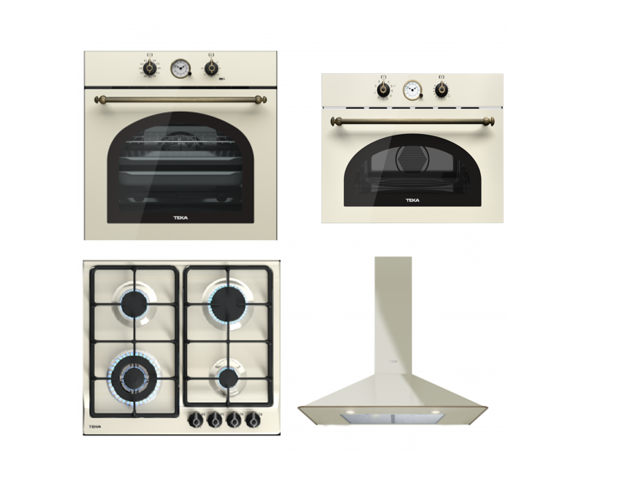 TEKA ANKASTRE SET; HAK 627 R VN ANKASTRE FIRIN,  GSC 64320 RBC VN ANKASTRE OCAK,  DOS 60.2 VN DAVLUMBAZ MWR 32 BIA VN COUNTRY STYLE EDİTİON