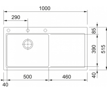 FRANKE MYTHOS MTG 611-100 SAĞ DAMLALIKLI SLATE GREY GRANİT EVYE