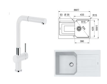 FRANKE URBAN UBG 611-86 + ACTİVE PLUS ARMATÜR SET