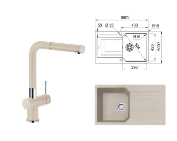 FRANKE URBAN UBG 611-86 + ACTİVE PLUS ARMATÜR SET