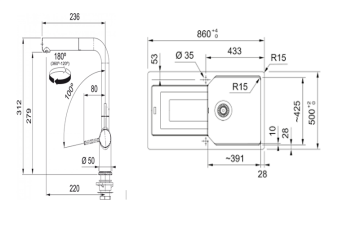 FRANKE UBG 611-86 SLATE GREY EVİYE ACTİVE PLUS SLATE GREY ARMATÜR EVİYE ARMATÜR SET KAMPANYASI