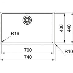 FRANKE MARİS MRX 110-70 PASLANMAZ ÇELİK TEZAH ALTI EVYE