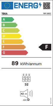 TEKA  RVF 10032 GBK 32 ŞİŞE KAPASİTELİ SOLO ŞARAP SOĞUTUCUSU