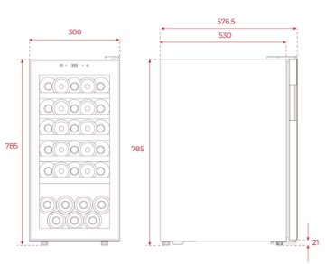 TEKA  RVF 10032 GBK 32 ŞİŞE KAPASİTELİ SOLO ŞARAP SOĞUTUCUSU