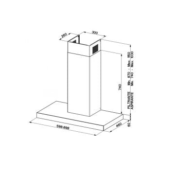FRANKE FABER T DARK A90 NG SİYAH PASLANMAZ ÇELİK/CAM DAVLUMBAZ