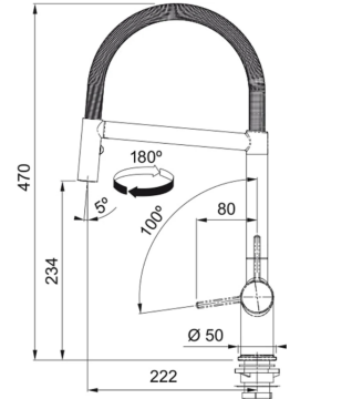 FRANKE ACTİVE PLUS SEMİ PRO MATT BLACK EVYE BATARYASI