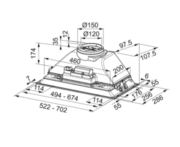 FRANKE FBI 525 BK ANKASTRE BOX, 50 CM., MAT BLACK, ASPİRATÖR