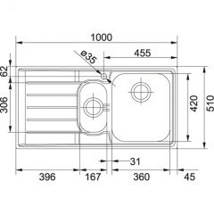 FRANKE NEPTUN NEX 651 PASLANMAZ ÇELİK SAĞ DAMLALIKLI EVYE