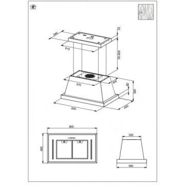 FRANKE FABER THEA ISOLA EV8 DG MATT F80 SC MAT KOYU GRİ ADA TİPİ AHŞAP ÇERÇEVELİ DAVLUMBAZ