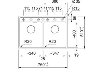 FRANKE MARİS MRG 620-35-35 MATT BLACK GRANİT EVYE
