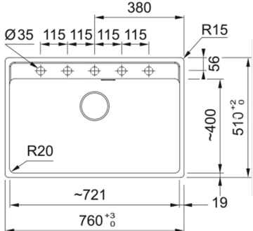 FRANKE MARİS MRG 610-72 TL MAT BLACK TEZGAH ÜSTÜ GRANİT EVİYE