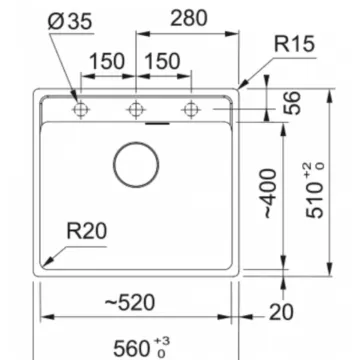 FRANKE MARİS MRG 610-52 MATT BLACK TEZGAH ÜSTÜ GRANİT EVYE