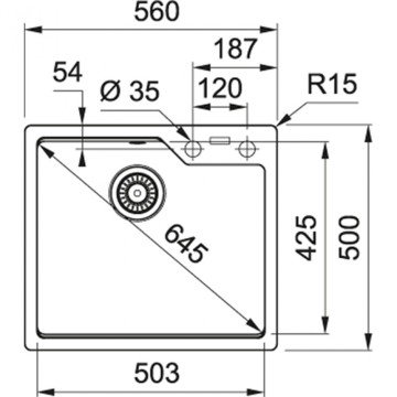FRANKE URBAN UBG 610-56 GRANİT BİANCO TEZGAH ÜSTÜ EVYE