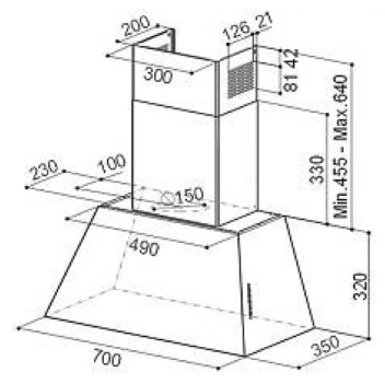 FRANKE FABER CHLOE EV8+ OC A70 ESKİTME BAKIR DUVAR TİPİ DAVLUMBAZ