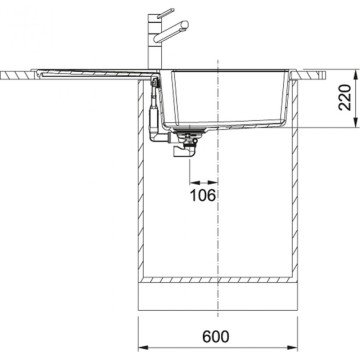 FRANKE URBAN UBG 611-100 GRANİT NERO TEZGAH ÜSTÜ