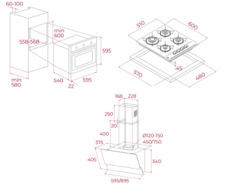 TEKA GRİ CAM SET HAK 625 ST BÖREKŞEFİM /  GBC 64002 KBC ST (E4) /  ATV 60 PRO ST