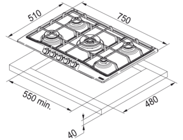 FRANKE TRENDLINE OCAK FCH 755 4G TC OA C AVENA