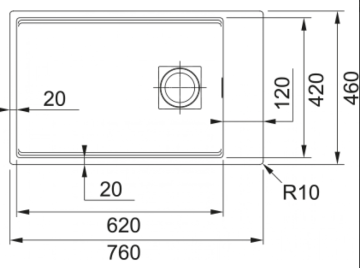 FRANKE KUBUS 2 KNG 110-62 MAT SİYAH GRANİT EVYE
