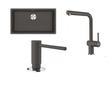 FRANKE MARİS MRG 110-72 EVİYE BATARYA  SABUNLUK SETİ SLATE GREY