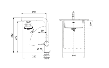 FRANKE MARİS MRG 110-52 EVİYE BATARYA  SABUNLUK SETİ  SLATE GREY