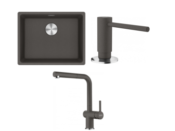 FRANKE MARİS MRG 110-52 EVİYE BATARYA  SABUNLUK SETİ  SLATE GREY