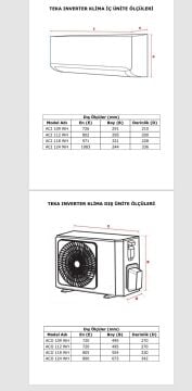 TEKA  ACI 124 WH / ACO 124 WH  24.000 BTU/H SOĞUTMA  25.000 BTU/H ISITMA KLİMA