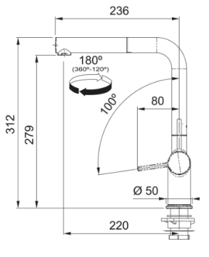FRANKE URBAN UBG 611-100 TEK GÖZLÜ SLATE  GREY EVYE ARMATÜR KAMYASI