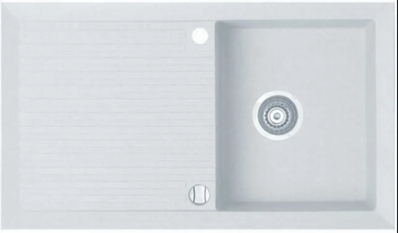 TEŞHİR MARMORİN CIRE 860 1KO TEK GÖZLÜ DAMLALIKLI BEYAZ EVİYE