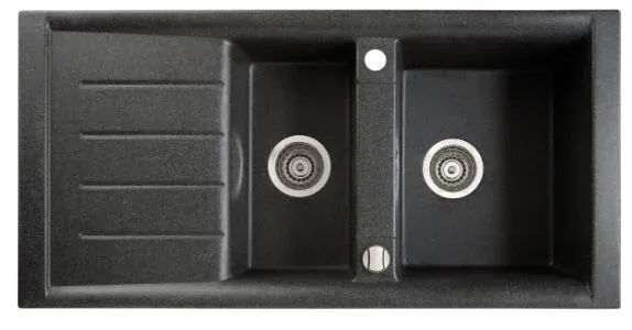 TEŞHİR MARMORİN PROFIR 1000 1,5KO 1.5 GÖZLÜ DAMLALIKLI SİYAH EVİYE