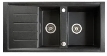 TEŞHİR MARMORİN PROFIR 1000 1,5KO 1.5 GÖZLÜ DAMLALIKLI SİYAH EVİYE